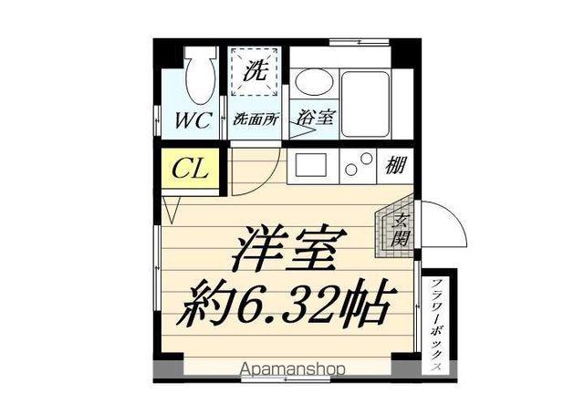 F・E大口(ワンルーム/3階)の間取り写真