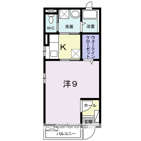 VIA桜Ⅱ番館(1K/2階)の間取り写真