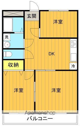 安積サンシャイン(3DK/4階)の間取り写真