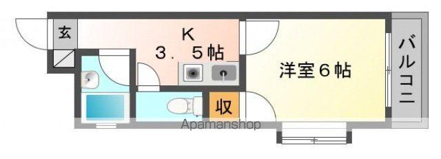 トマリノビル(1K/2階)の間取り写真