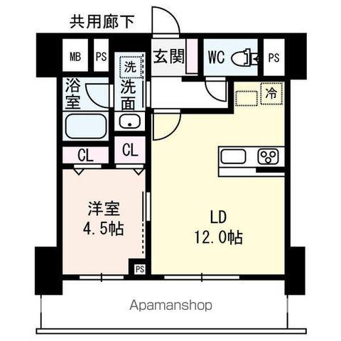 FLAIR丸の内(1LDK/11階)の間取り写真