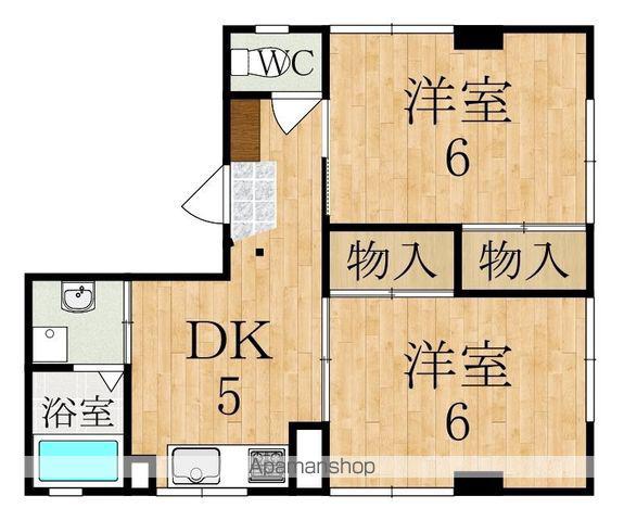 海老山マンション(2DK/2階)の間取り写真