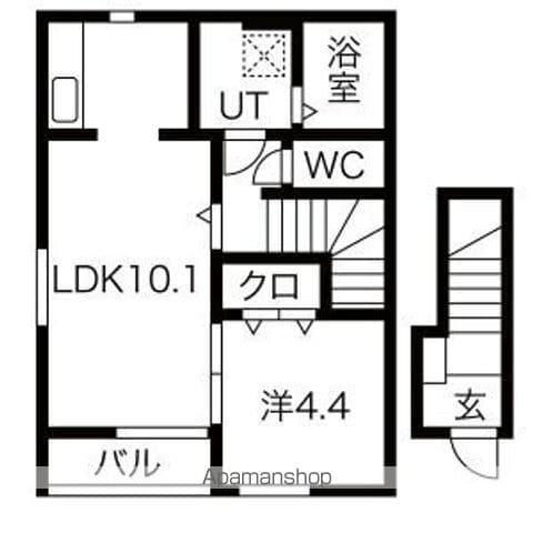 クレスト桜町(1LDK/2階)の間取り写真