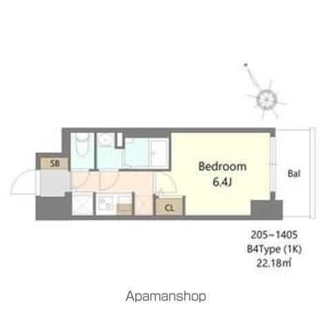 S-RESIDENCE堺湊駅前AZURE(1K/3階)の間取り写真