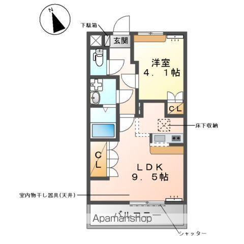 グラディオラスガーデン(1LDK/1階)の間取り写真