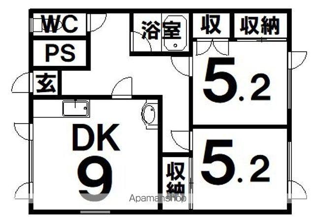 ノースパレスⅢ(2DK/1階)の間取り写真