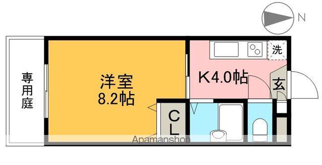 シティーハウスにしまち(1K/2階)の間取り写真