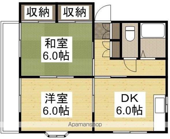 リバーサイド花里B(2DK/2階)の間取り写真
