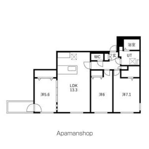 RESIDENCE SAPPORO TーIX(3LDK/4階)の間取り写真