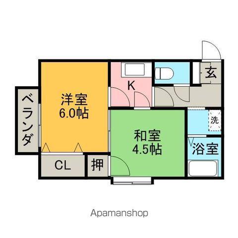 レジデンスAI(2K/1階)の間取り写真