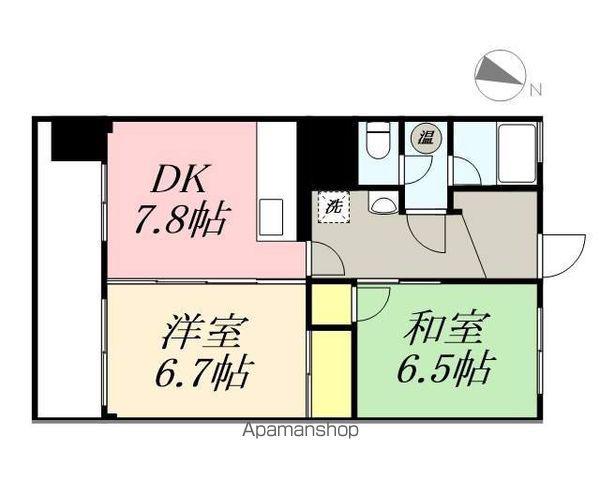 アシスト函館ヒルズA館(2DK/5階)の間取り写真