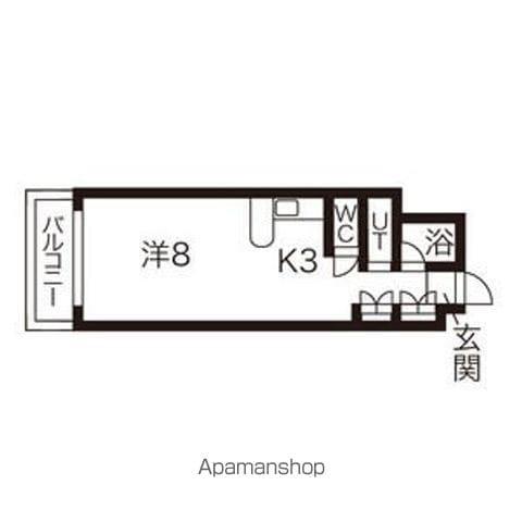 プリムラKⅡ(1K/4階)の間取り写真