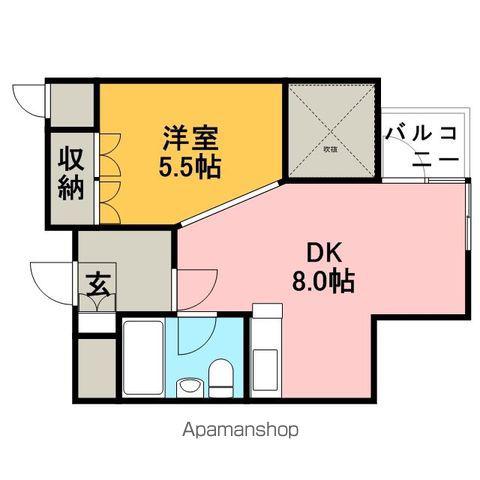 フューデイズコンドミニアム銭函(1LDK/4階)の間取り写真