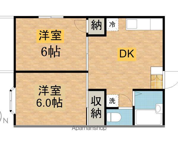 コーポ21(2DK/2階)の間取り写真