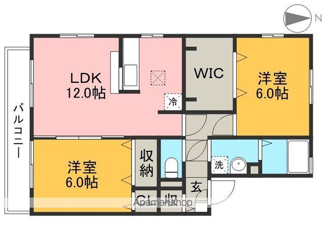 カーサクレールC棟(2LDK/1階)の間取り写真
