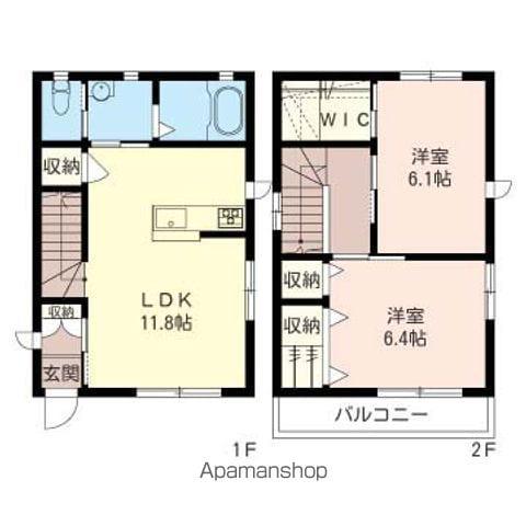 東北本線 久喜駅 徒歩25分 2階建 築14年(2LDK)の間取り写真