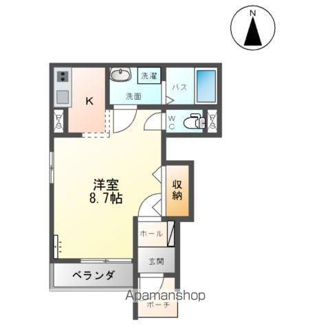 エルシオンⅡ(1K/1階)の間取り写真