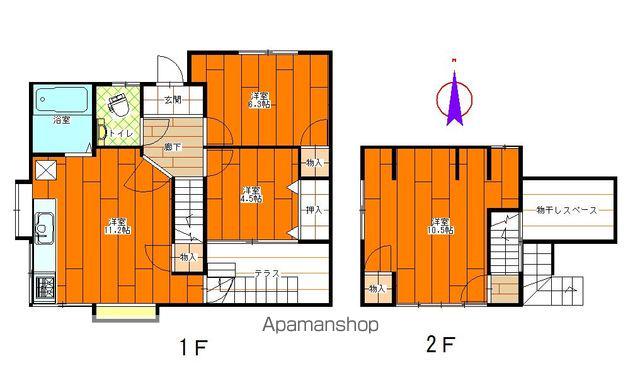 身延線 金手駅 徒歩4分 2階建 築77年(3LDK)の間取り写真