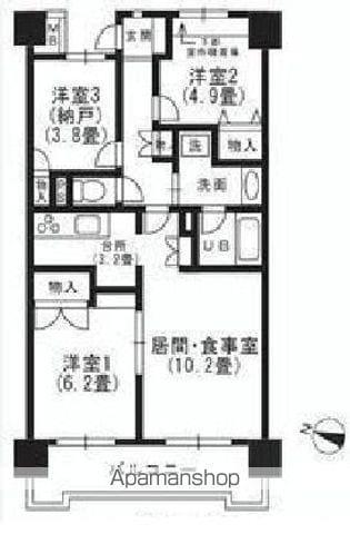 セブンナルケマンション(2SLDK/11階)の間取り写真