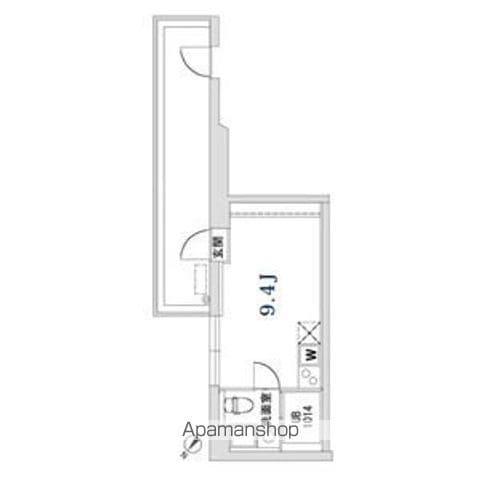 ヴォワリエ都立大学(ワンルーム/2階)の間取り写真