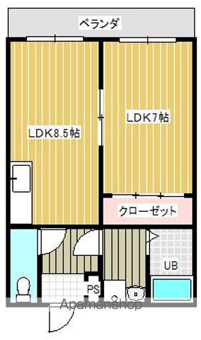 ブエナビスタ大津ウエスト(1LDK/3階)の間取り写真