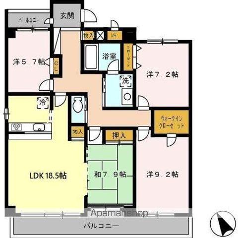 ラ・メゾン東山(4LDK/7階)の間取り写真