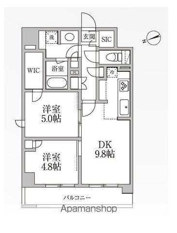 レジディア新御徒町2(2LDK/11階)の間取り写真