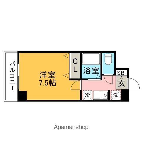 セゾン・ド・ヴィラ平尾(1K/4階)の間取り写真