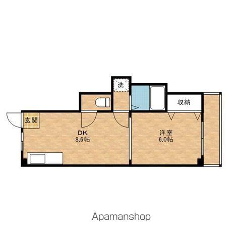 イワタハイツ(1DK/2階)の間取り写真