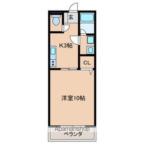 ミルーム津福(1K/3階)の間取り写真