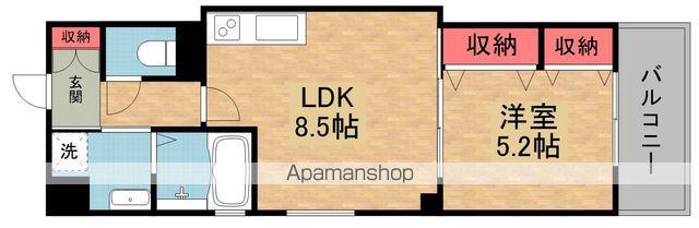ワンライフ私市(1LDK/2階)の間取り写真