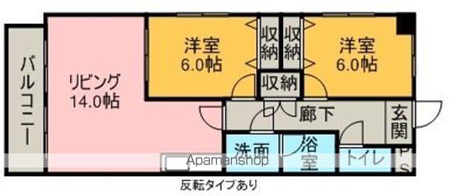 パークサイド三好ヶ丘(2LDK/3階)の間取り写真
