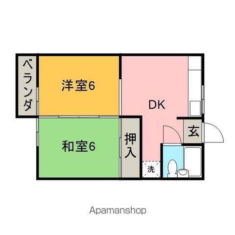 ダイケンハイツ(2DK/2階)の間取り写真