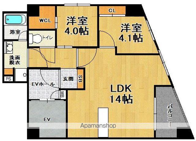 ARCBLISS二日市(2LDK/6階)の間取り写真