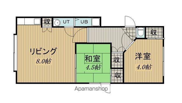 中山 花川北ビル(2DK/3階)の間取り写真