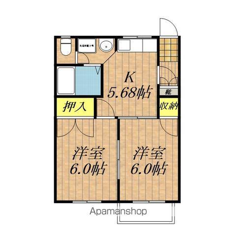 スプリームハイツA(2K/2階)の間取り写真