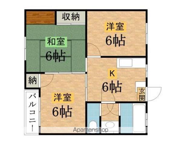 第1サンライズマンション(3DK/4階)の間取り写真