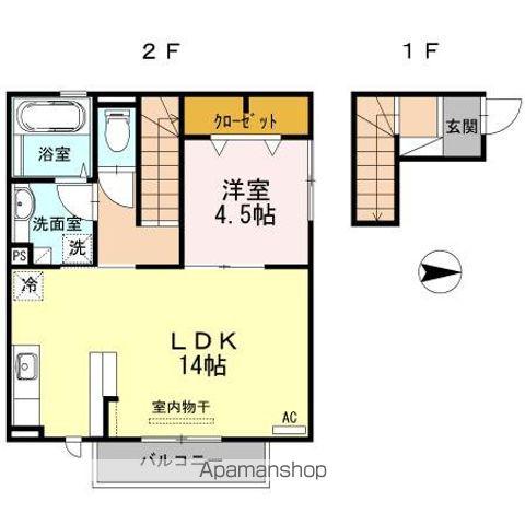 ヴィラグレース(1LDK/2階)の間取り写真