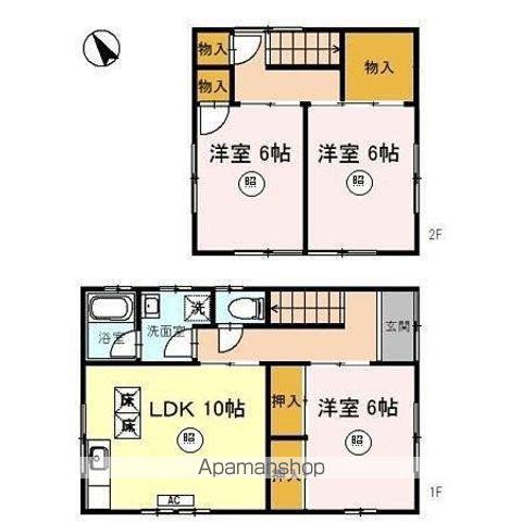 福井県福井市 2階建 築34年(3LDK)の間取り写真