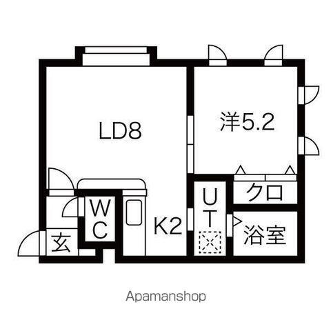 プレシャス12番館(1LDK/2階)の間取り写真
