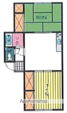 マーキュリーコーポ(2DK/2階)の間取り写真