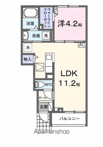 リファインⅤ(1LDK/1階)の間取り写真