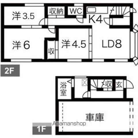 札幌市南北線 平岸駅(札幌市営) 徒歩6分 2階建 築63年(3LDK)の間取り写真