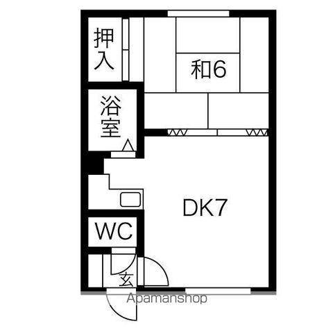 栄マンション(1DK/2階)の間取り写真