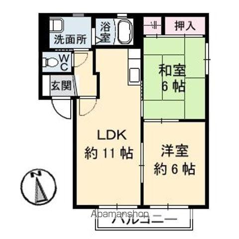 セトゥール・イン・ウエスト(2LDK/1階)の間取り写真
