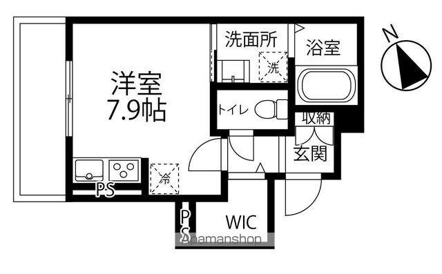 GRAND LILY(ワンルーム/2階)の間取り写真