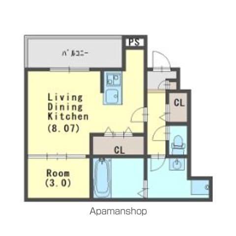 ジーメゾン岩槻(1LDK/1階)の間取り写真