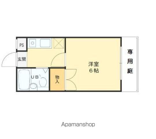 ジョイ甲子園(ワンルーム/1階)の間取り写真