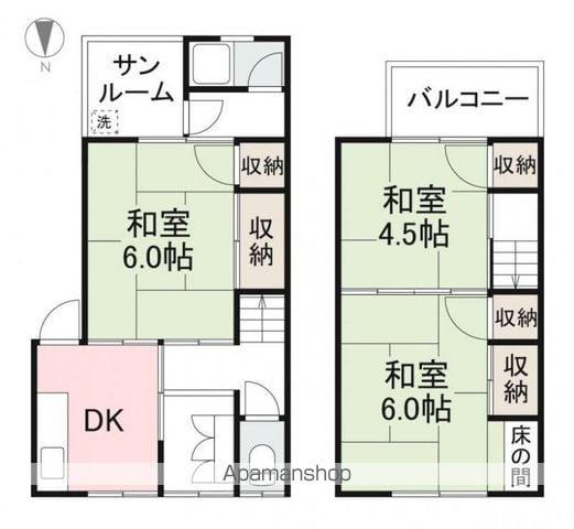 高松琴平電鉄長尾線 林道駅 徒歩12分 2階建 築57年(3DK)の間取り写真
