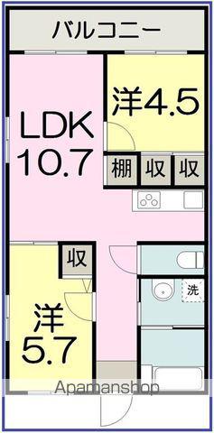 かりゆし宮城(2LDK/4階)の間取り写真
